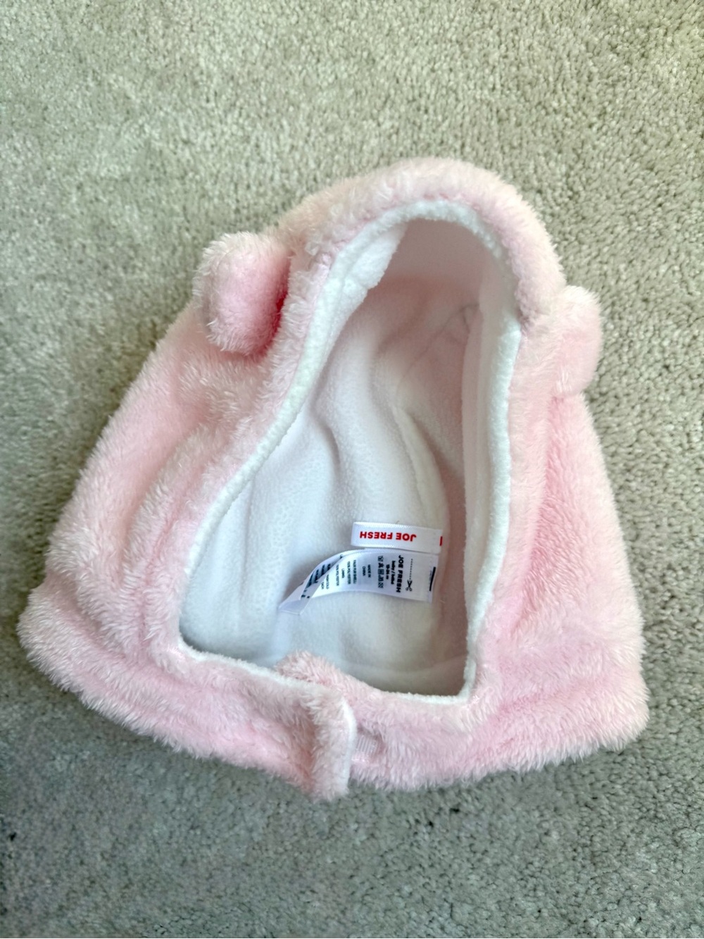 Joe Fresh Baby Plush in Pale Pink with Ear Accents